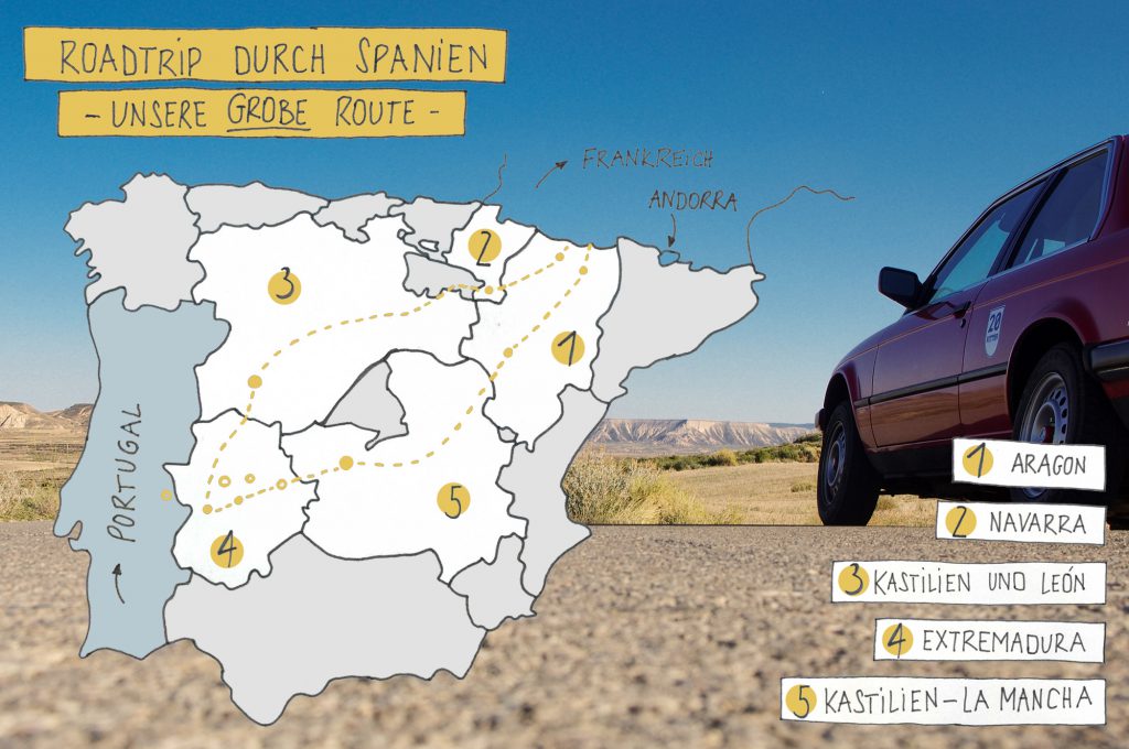 Roadtrip durch Spanien - unsere Route auf einen Blick