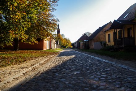 Dorfstraße in Brodowin in Brandenburg