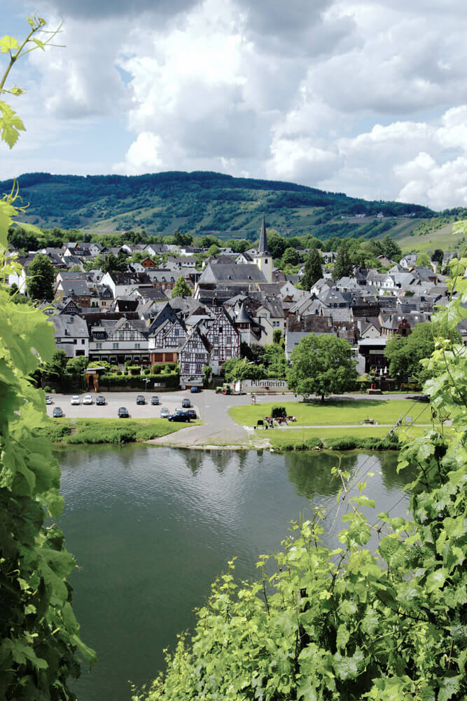 Urlaub an der Mosel Blick auf die Mosel und Pünderich